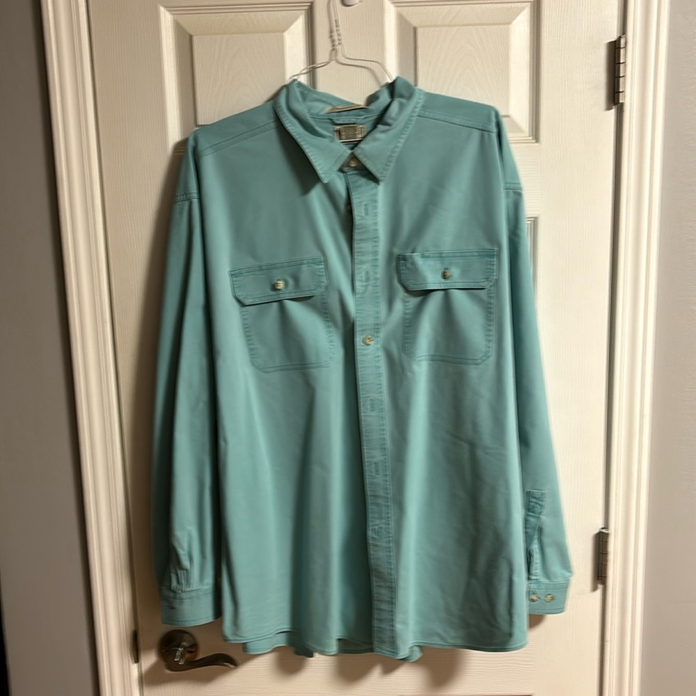 L.L. Bean Men's Sunwashed Canvas Shirt, Traditional Fit - XXL